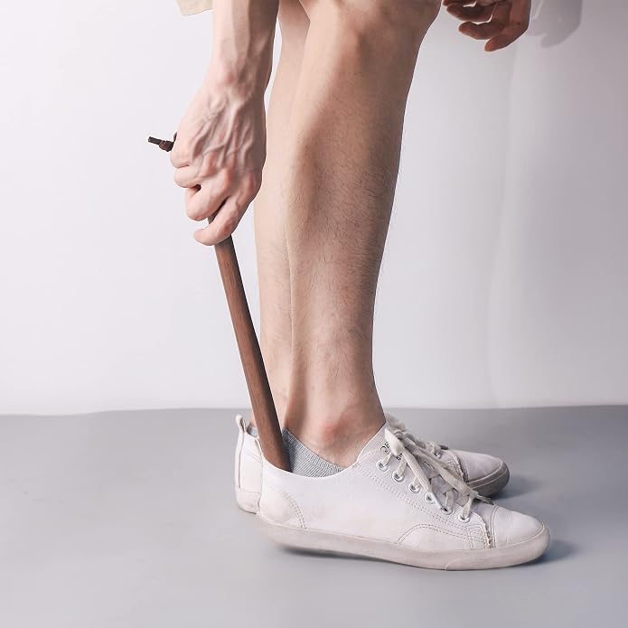 muso wood Shoe Horn Long Handle for Seniors,Wooden Shoehorn for Men, Women, Kids,Pregnancy
