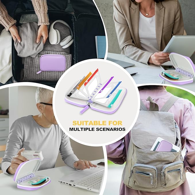 A7 Waterproof Pill Organizer with 7 PCS L Size Zippered Pill Pouches for A7 Binder, Large BPA-Free Weekly Medicine Organizer, Color-Coded Reusable Travel Pill Storage System