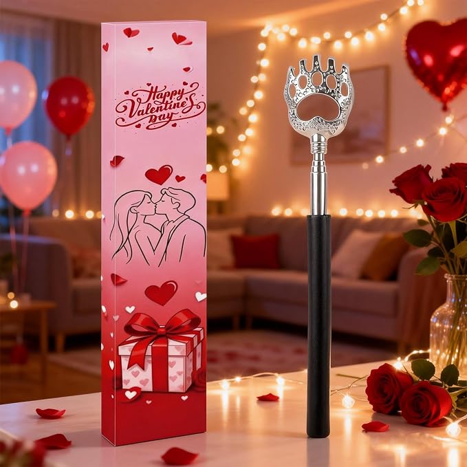 WOVTE Back Scratcher for Men Women with Valentine's Day Love Box