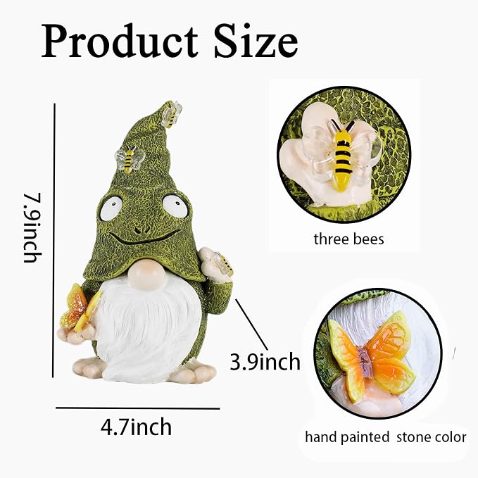 Key Hider Outdoor Garden Gnomes Statue Hide A Key Outside Gnome Figurine Decor for Yard Lawn Hidden Spare Key Holder Lock Box Green