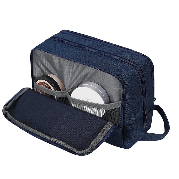 WANDF Travel Toiletry Bag for Men, Small Dopp Kit for Toiletries | Water-Resistant Fabric, Travel Bag for Toiletries, Compact Storage, Shaving Accessories, Weekend Trips