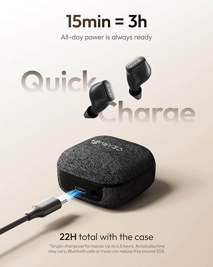 Cearvol-Wave Lite OTC Hearing Aids with Bluetooth App Control AI Noise Reduction AUX-in OVR Rechargeable for Mild to Moderate Severe Hearing Loss Adults Seniors, Midnight