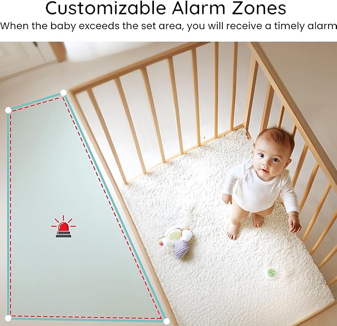 BOIFUN 2K HD Baby Monitor with Smartphone App, Wi-Fi Cameras,5-inch Display, Camera and Audio, Motion Tracking, Encrypted Connection, Night Vision, Long-Range 2-Way Talk, Temp Sensor