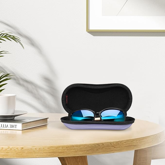 FINTIE Sunglasses Case, Hard EVA Shell Shockproof Sport Glasses Case with Metal Carabiner Travel Zipper Eyeglasses Holder
