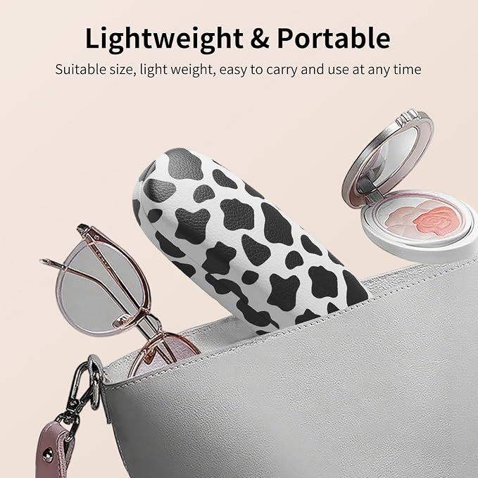 Glasses Case Hard Shell, Leather Protective Case for Sunglasses with Cleaning Cloth, Cute Eyeglass Cases for Women
