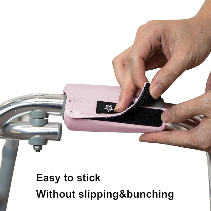 Universal Walker Padded Covers Non-Slip Cushion Foam for Folding Wheelchair Rollator Walker Grips Padded Hand Covers 2-Pack Walker Pads for Hands Pink