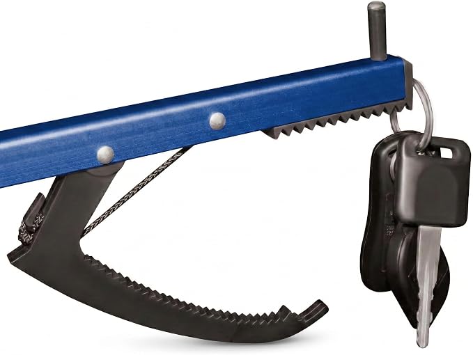 Rehabilitation Advantage 26" Reacher Grabber Tool Set of 2, Blue | 26" Aluminum Reacher Set with 3" Jaw, Magnetic Tip, Ergonomic Grip, Lightweight, Rust-Proof, Blue, 2-Pack.