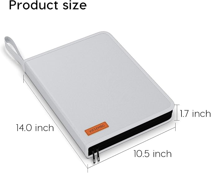 Important Document Organizer Binder, Fireproof Certificate Protector | Waterproof, Birth Certificate Protector, 4 Ring Zipper Binder, Passport Holder, Fireproof Bag