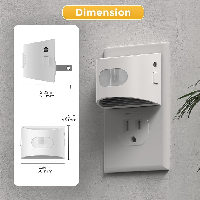 L LOHAS LED Night Light with Motion Sensor & Dusk to Dawn Sensor, 3CCT | Night Lights Plug into Wall, Motion Activated Night Light, White Housing 4 Pack