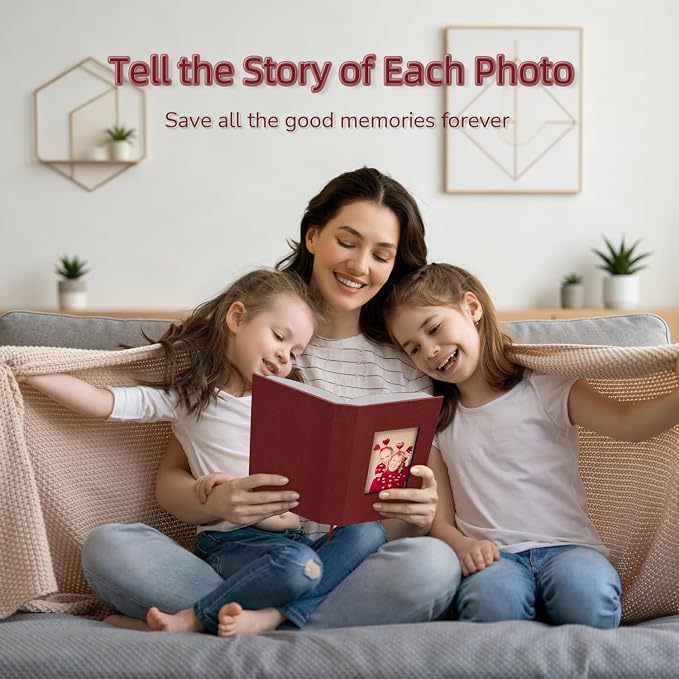 Popotop Photo Album 4x6-300 Photos Linen Cover Photo Books with 300 Horizontal Pockets,Slip-in Picture Albums for Family Wedding Anniversary Baby Vacation Pictures