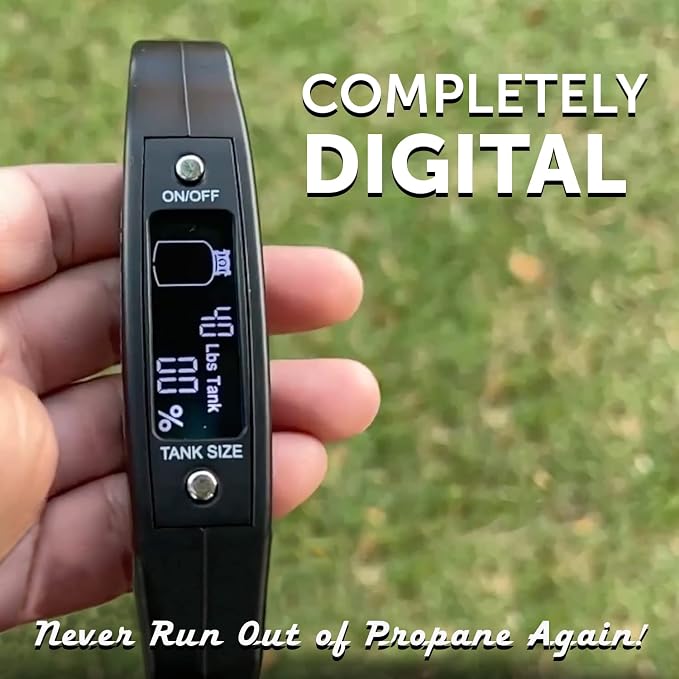 Flame King Propane Tank Digital Scale for 5LB, 10LB, 20LB, 30LB, 40 LB Propane Tanks, (Black)
