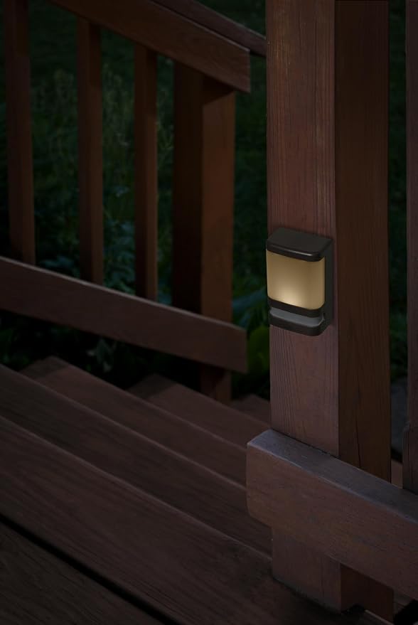 Xodus Battery Operated LED Deck & Stair Light, Motion Sensor, Black, 3 Pack | Illuminates steps for safer nighttime footing, motion-activated, weatherproof, indoor or outdoor use, low glow mode, timer