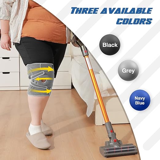 Nvorliy Knee Brace for Women Plus Size for Knee Pain (XL-8XL) - Extra Large Knee Brace with Side Stabilizers for Arthritis, Meniscus Tear, Knee Pain Relief, ACL, LCL, MCL (5XL/6XL, Grey)
