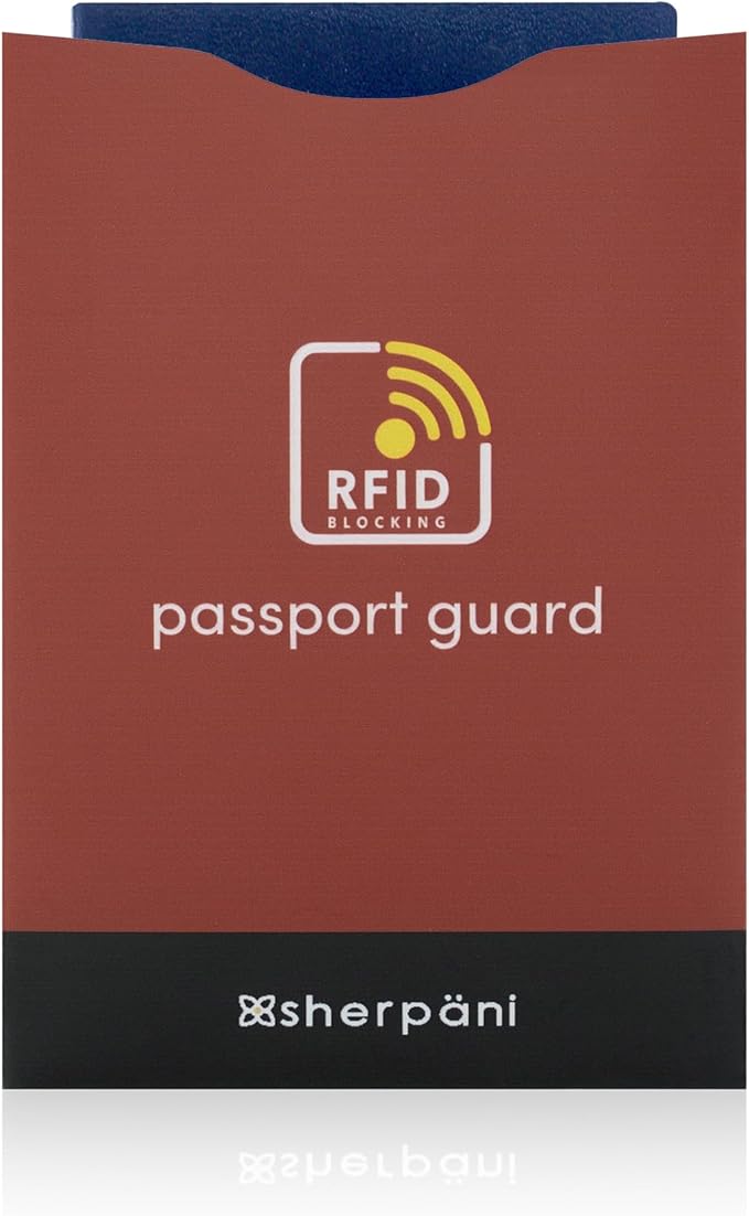 Sherpani RFID Passport Shield, RFID Blocking Travel Passport (Cider) | Passport Holder Pocket, Passport Cover Wallet, Identity Theft Prevention, Protects Passport, Airport Essentials, Travel Gift
