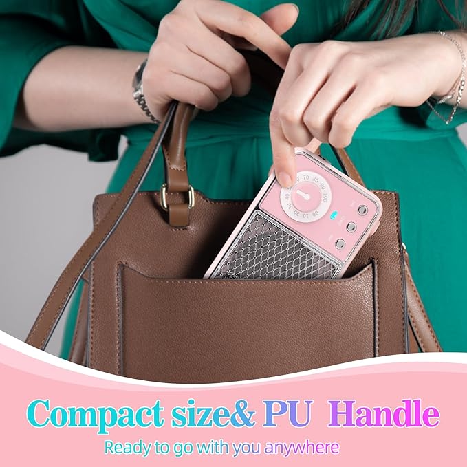 Dosmix Retro Bluetooth Speaker, Vintage Decor, Wireless Bluetooth Speakers, Cute Old Fashion Style for Kitchen Desk Bedroom Office Party Outdoor Kawaii Accessories (Smoke Green)