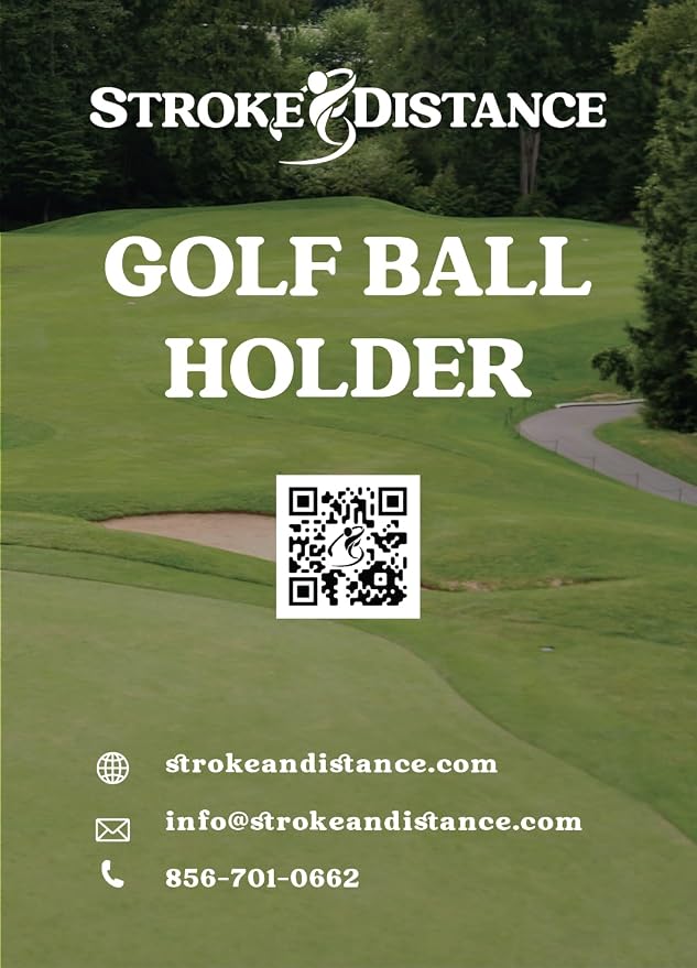 Stroke & Distance Silicone Golf Ball Holder – Golf Ball Caddie, Clip‑On Golf Bag Accessory for Balls, Tees, Keys & Towels, Durable Multi‑Use Organizer