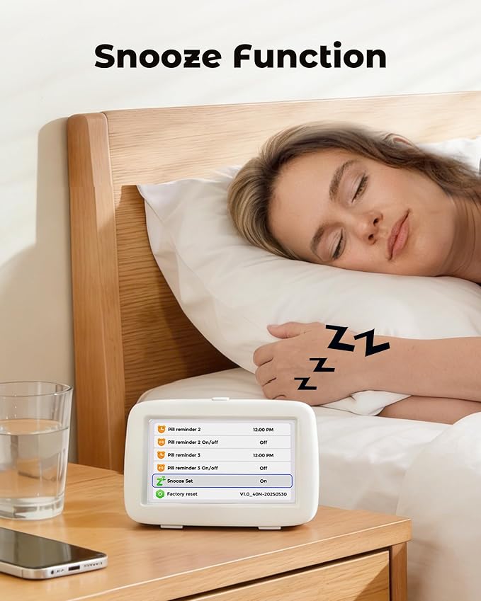 PILSAMAS Talking Clock for Seniors, 8 Medication Pill Reminders Alarms | Big digit, 12 custom event alerts, 5 Alarms & Auto DST, Bedside & desk alarm clock for blind, Visually Impaired, Dementia