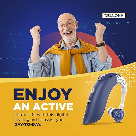 DELLONA High-Performance Hearing Aids for Seniors, OTC Rechargeable Hearing Aid for People with Severe Hearing Loss with Intelligent Noise Reduction (Pair), 4 Modes - Comfortable Hearing Aid devices for elderly, Over The Counter Hearing Aids
