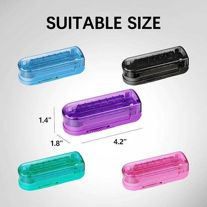 Pill Cutter Splitter for Small and Tiny Pills, Pill Cutter for Multiple Pills at a Time with Centering Device and Stainless Steel Blade (Cyan)