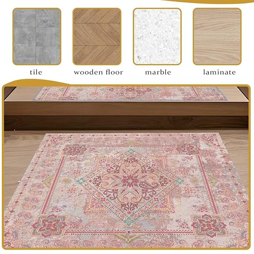 8”x 30” Carpet Stair, Anti-Slip Carpet Treads for Wooden Steps, Self-Adhesive Decorative Stair Runners, Slip-Resistant Treads for Indoor Wooden Staircases (1, Pink, 30X30 inch)