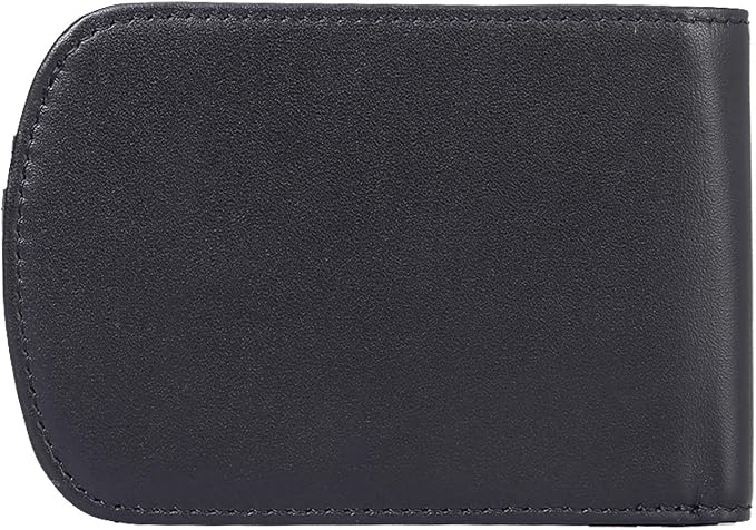 Polare Slim Curve Front Pocket RFID Blocking Italian Real Leather Bifold Wallet for Men (Black)