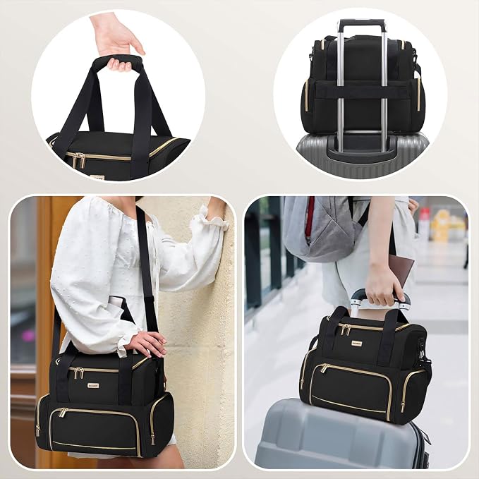 BAFAMYE Large Medicine Storage Bag with 2 Removable Cases, Medicine Storage Bag with Multiple Storage Sections,with Shoulder Strap,Suitable for Travel or Home,Black