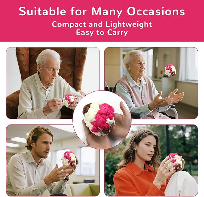 Sensory Ball for Anxiety Relief and Alzheimer's Dementia - Squeezeable Fidget Ball for Alzheimer's Dementia, Autism, ADHD, Bouncy Ball for Skin Pickers and Special Needs (Honey Curry)