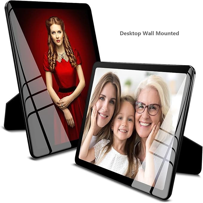 Bluesun 6×8 Picture Frame Black, Vertical & Horizontal Wall & Tabletop | 6×8 Black Photo Frame with Tempered Glass & Rounded Corners, Ideal for Kids & Family, Living Room Bedroom Hallway Office