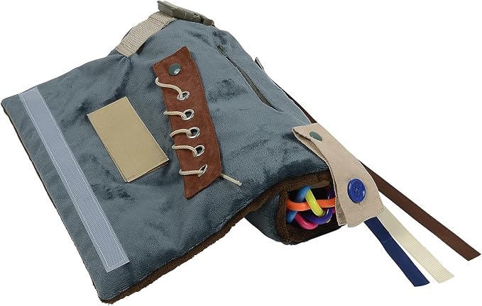Modaliv 2-in-1 Sensory Fidget Blanket & Calming Muff, Teal | Alzheimer's & Dementia Activity Mat for Adults, Anxiety Relief, Therapeutic Tactile Sensory Engagement