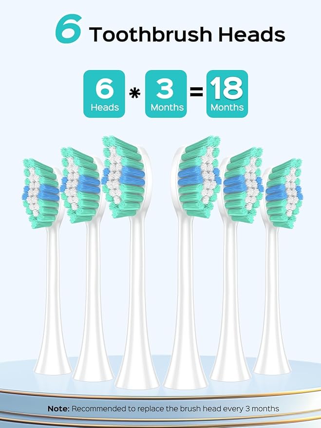COSLUS Sonic Electric Toothbrush for Kids & Adults: 47000 VPM for Deep Cleaning & Whitening with Travel Case - 5 Modes for Sensitive Teeth & Braces, Wireless Charging, 6 Brush Heads, Pink (1PC)