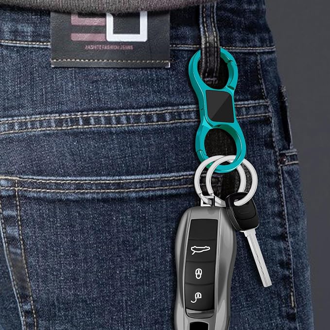 Idakekiy Key Chain Quick Release Spring with 4 Key Rings Heavy Duty Car Keychain Organizer for Men and Women