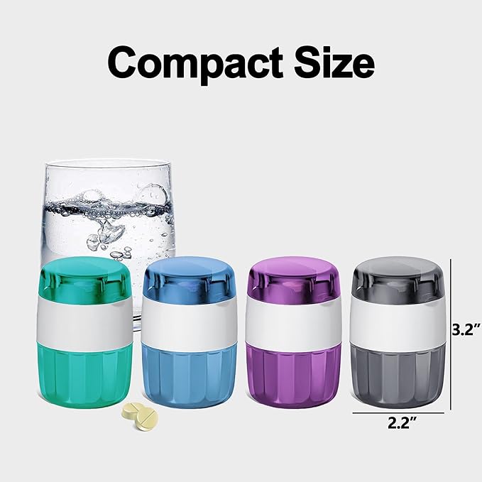 DUBSTAR 3-in-1 Pill Crusher Pill Grinder, Pill Crusher Fine Powder with Brush, Pill Crushers for Elderly with Pill Cutter and Storage, Pill Cutter Splitter for Small or Large Pills (Grey)