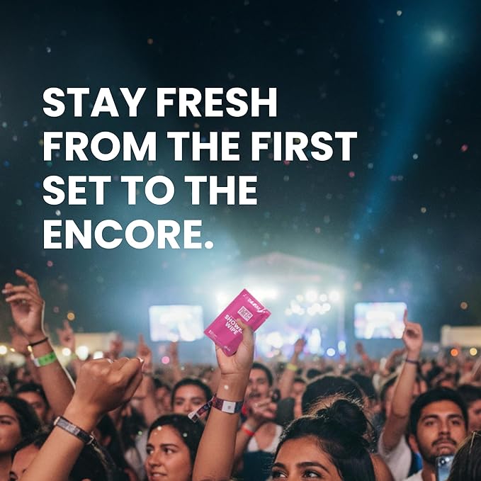 Super Fresh Shower Wipes Large Rosewater Body Wipes for No Rinse Bathing Personal Hygiene Gym Travel or Camping Enriched with Aloe and Vitamin E 10 Individually Wrapped Disposable Sheets