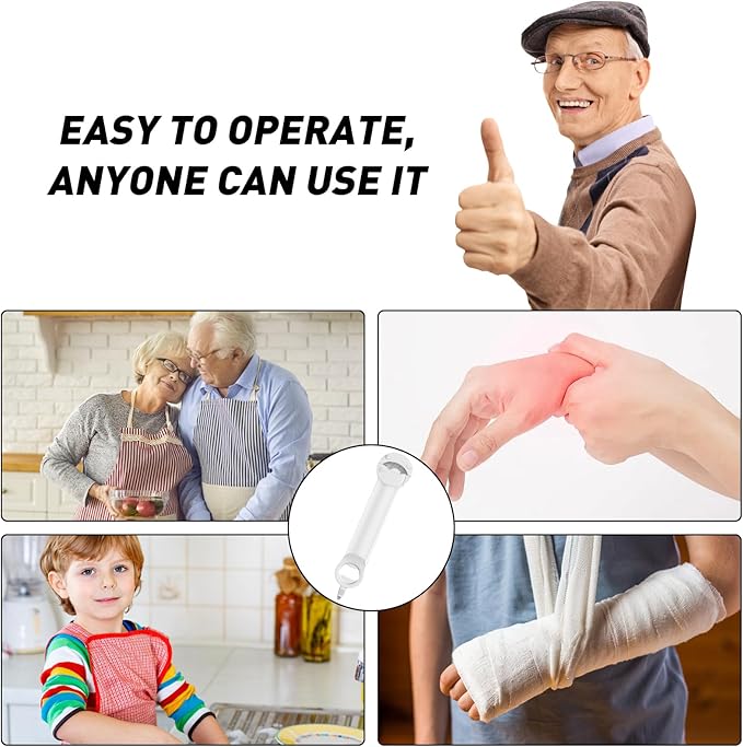 Jar Opener Bottle Opener for Seniors with Arthritis, Multi Retractable Magnetic Can Opener, Jar Grippers for Opening Jars, Kitchen Gadgets for Weak Hands and Senior Arthritis (White)