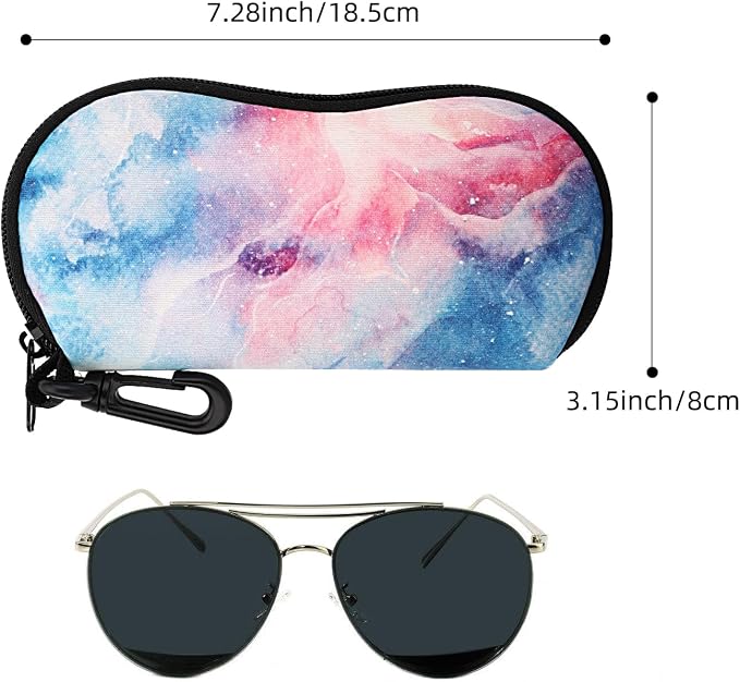 MoKo Sunglasses Soft Case Ultra Light Neoprene Zipper Eyeglass Case for Men Women
