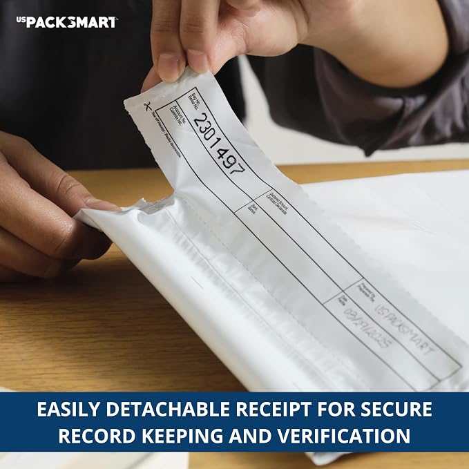 Opaque Plastic Deposit Bags 9"x12" | Secure Bank Deposits, Cash Handling or Safe Currency Transportation | Sequential Barcodes | Tamper-Evident | Tear-Off Receipt for Security | 100-Pack