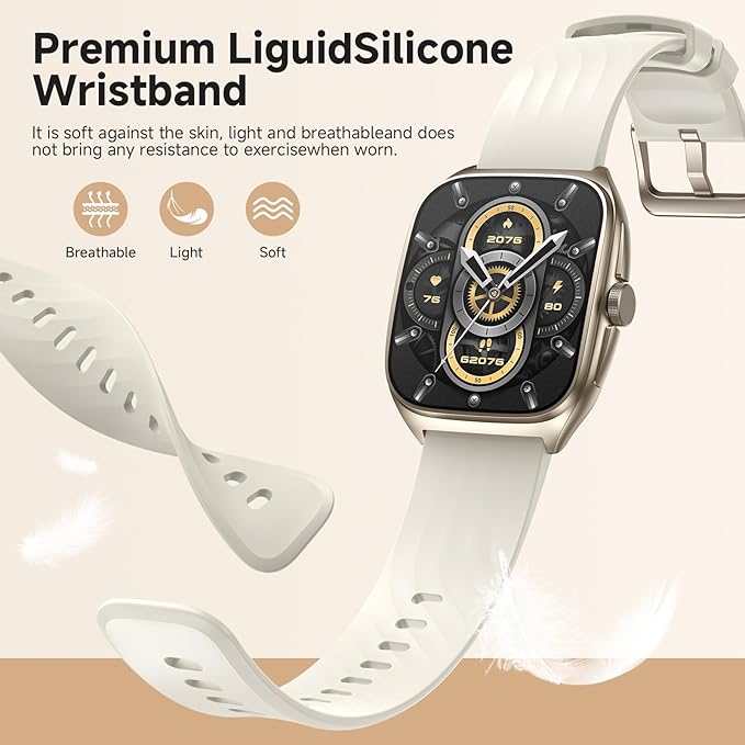 2025 SOUYIE Smart Watch for Men and Women with SOS Emergency Alert, 1.85" AMOLED Fitness Tracker with 100+ Sports Modes, Heart Rate, SpO2, Sleep Monitor, IP68 Waterproof, Compatible Android and iPhone