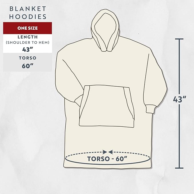 LazyOne Oversized Blanket Hoodie, Oversized Hoodies for Women and Men, One Size Fits All Wearable Blankets
