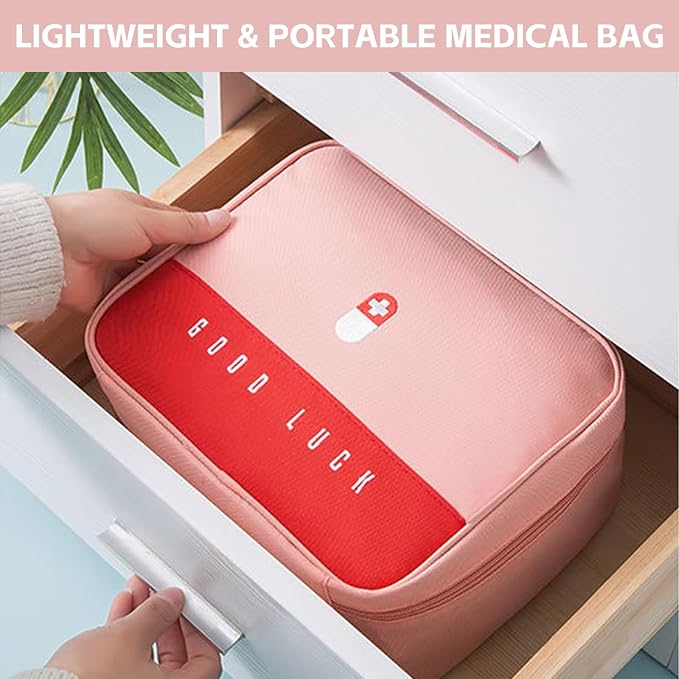 Travel Medicine Bag, Medical Bag Empty, for Home, Travel, Camping, Car, Hiking & Outdoor Emergencies, Medicine Travel Bag Kit