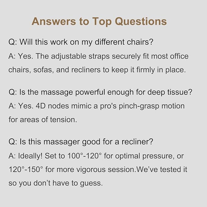 Rainwolf Shiatsu Neck and Back Massage Cushion with Heat - 4D Deep Tissue Kneading Full-Back Massager for Relief Tension, Adjustable Intensity & Height, for Office Chair & Home