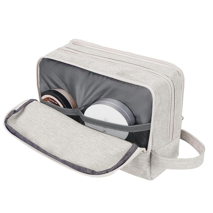 WANDF Travel Toiletry Bag for Men, Small Dopp Kit for Toiletries | Water-Resistant Fabric, Travel Bag for Toiletries, Compact Storage, Shaving Accessories, Weekend Trips