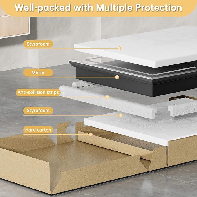 16"X24" Bathroom Medicine Cabinet with Mirror, LED Lighted Medicine Cabinet with Anti-Fog, 3 Colors Temperature Stepless Dimmable, Metal Cabinet for Storage and Mordern Decor, Black