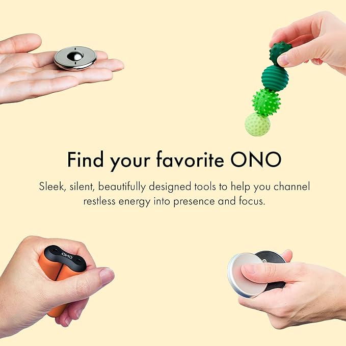 ONO Roller - Handheld Fidget Toy for Adults | Help Relieve Stress, Anxiety, Tension | Promotes Focus, Clarity | Compact, Portable Design | Titanium Junior