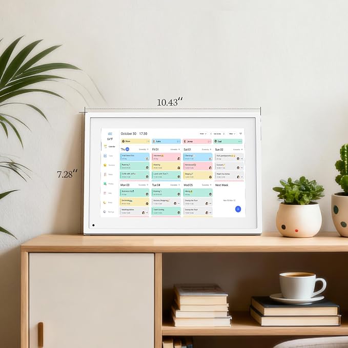 BSIMB 10.1 inch Digital Calendar, Touch Screen Smart Calendar Interactive Display, Chore Chart, to-Do List, Meal Planner, Electronic Planner with Desktop Rack, Great for Organizing Your 2026 Schedule