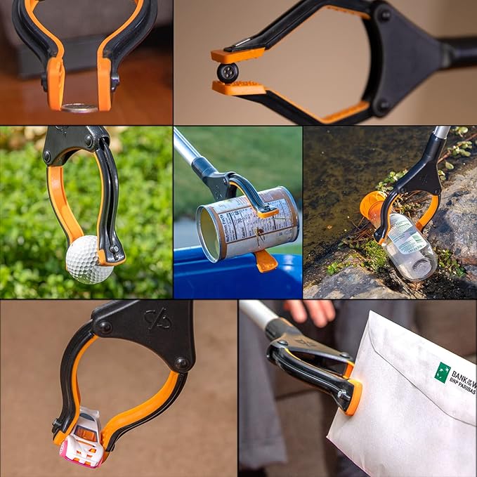 EZPIK Pro 32" Foldable Grabber Reacher Tool for Seniors - Grabbers for Elderly Reaching Tool Heavy Duty Pickup Trash Picker Upper Equipment - Claw Grabber Stick for Reaching Aids, Weed Gripper