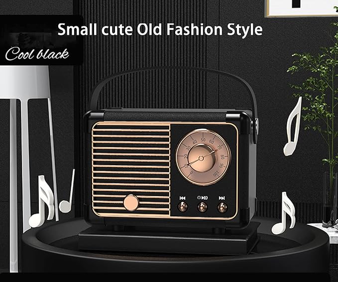 Dosmix Retro Bluetooth Speaker, Vintage Decor,Small Wireless Bluetooth Speaker,Cute Old Fashion Style for Kitchen Desk Bedroom Office Outdoor,Birthday Gifts for Women Men Teens