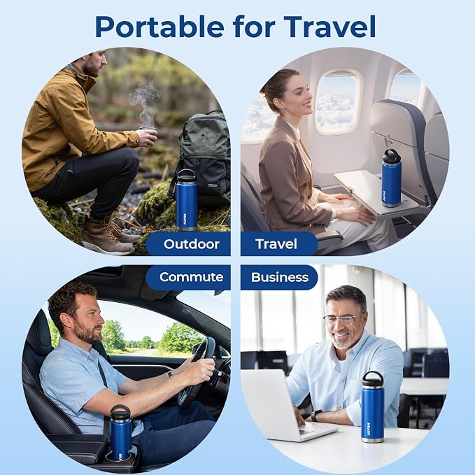 AUVON Insulin Cooler Travel Case, 220g TSA Approved Ice Pack, Handle Design | Cold Vacuum Insulin Bottle with Medical ID Tag, Med Anti-freezing Pouch, Diabetic Medical Cooler, Compact for Daily and Trips