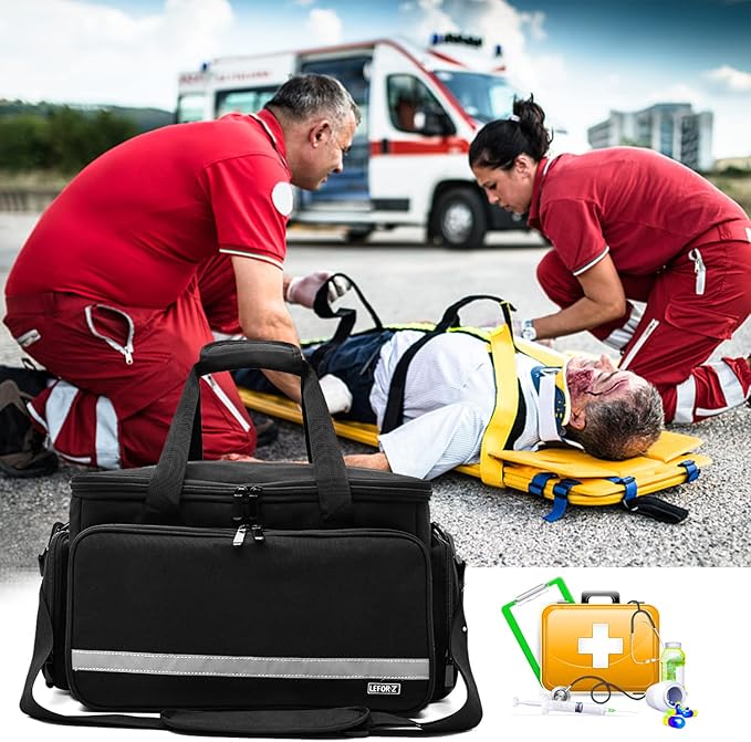 LEFOR·Z Home Health Nurse Bag Medical Bag Empty First Aid Storage with Detachable Divider Medical Supplies Bag for Nursing Student,Therapist,Doctors