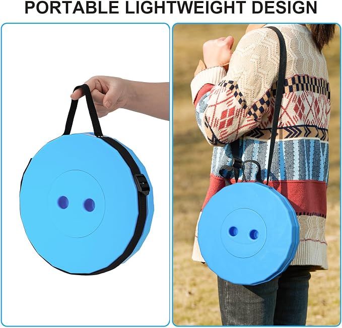 Doseno Collapsible Stool, Portable Stool, Collapsible Seat, Rainbow Color | Portable collapsible stool, 2.4 to 17.5 in retractable height. Foldable stool for fishing, hiking, BBQ and outdoor use.