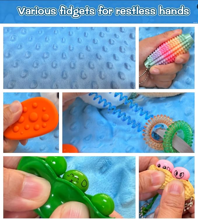 Bubble Fleece Fidget Blanket for Adults with Dementia | Alzheimers Dementia Activities Products for Elderly and Seniors | Gift Game and Toy for Alzheimer’s or Dementia | Sensory Fidget Toys
